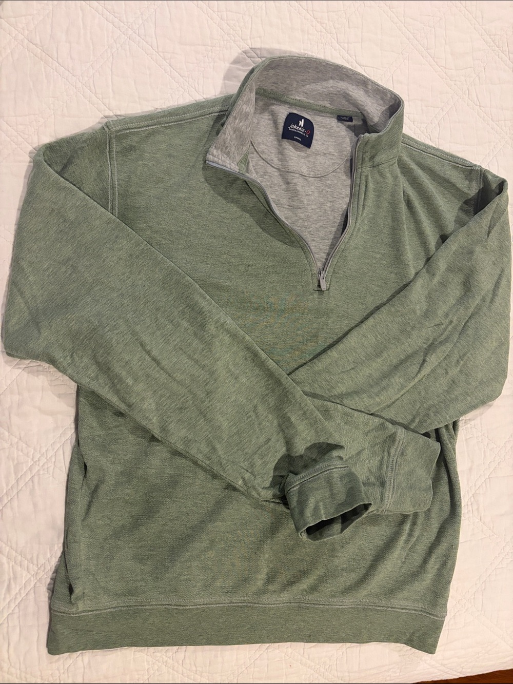 Johnnie-O Men’s Quarter-Zip Sweater in Sage Green